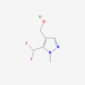 molecular formula C6H8F2N2O B1444520 [5-(difluoromethyl)-1-methyl-1H-pyrazol-4-yl]methanol CAS No. 1511555-74-0