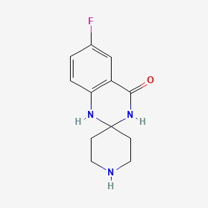 molecular formula C12H14FN3O B1444527 6'-fluoro-1'H-spiro[piperidine-4,2'-quinazolin]-4'(3'H)-one CAS No. 1355195-80-0
