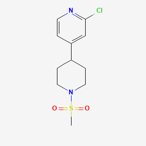 molecular formula C11H15ClN2O2S B1444529 2-氯-4-(1-(甲基磺酰基)哌啶-4-基)吡啶 CAS No. 1316217-42-1