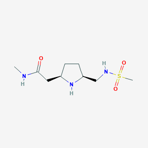 molecular formula C9H19N3O3S B1444533 2-[(2R,5S)-5-(methanesulfonamidomethyl)pyrrolidin-2-yl]-N-methylacetamide CAS No. 1442080-84-3