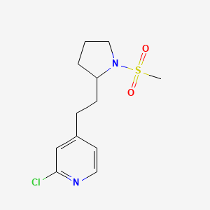 molecular formula C12H17ClN2O2S B1444534 2-Chloro-4-[2-(1-methanesulfonyl-pyrrolidin-2-yl)-ethyl]-pyridine CAS No. 1316222-83-9