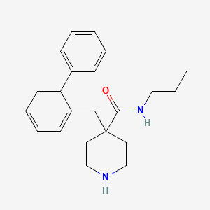 molecular formula C22H28N2O B1444542 4-[(2-苯基苯基)甲基]-N-丙基哌啶-4-甲酰胺 CAS No. 1361114-91-1
