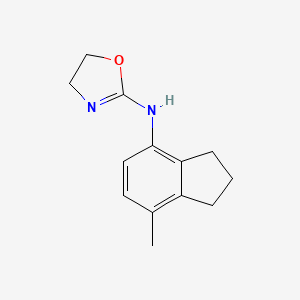 molecular formula C13H16N2O B14445448 N-(7-Methyl-2,3-dihydro-1H-inden-4-yl)-4,5-dihydro-1,3-oxazol-2-amine CAS No. 77733-22-3