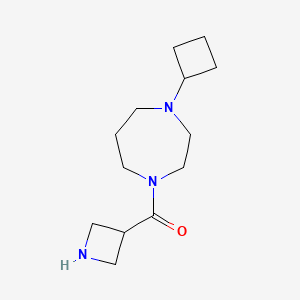 molecular formula C13H23N3O B1444549 1-(氮杂环丁-3-基羰基)-4-环丁基-1,4-二氮杂环戊烷 CAS No. 1238877-60-5