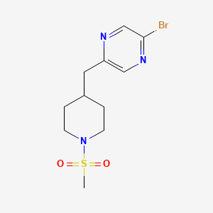 molecular formula C11H16BrN3O2S B1444550 2-Bromo-5-((1-(methylsulfonyl)piperidin-4-yl)methyl)pyrazine CAS No. 1316221-87-0