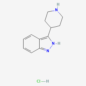 molecular formula C12H16ClN3 B1444556 3-(Piperidin-4-yl)-1H-indazole hydrochloride CAS No. 1416351-79-5