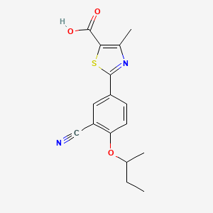 molecular formula C16H16N2O3S B1444558 2-(4-(Sec-butoxy)-3-cyanophenyl)-4-methylthiazole-5-carboxylic acid CAS No. 1335202-59-9