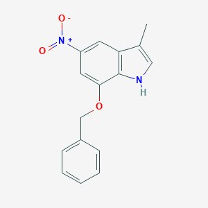 molecular formula C16H14N2O3 B144456 7-(benzyloxy)-3-methyl-5-nitro-1H-indole CAS No. 127028-21-1