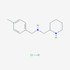 molecular formula C14H23ClN2 B1444562 N-(4-甲基苄基)-1-(哌啶-2-基)甲胺盐酸盐 CAS No. 1289387-58-1
