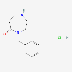 molecular formula C12H17ClN2O B1444567 4-苄基-1,4-二氮杂环戊-5-酮盐酸盐 CAS No. 1211513-59-5