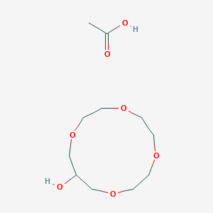 molecular formula C11H22O7 B14445727 Acetic acid;1,4,7,10-tetraoxacyclotridecan-12-ol CAS No. 77887-90-2