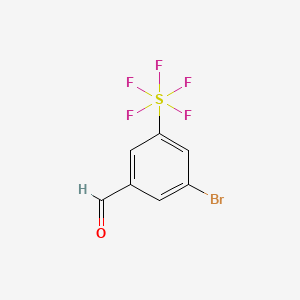 molecular formula C7H4BrF5OS B1444575 3-溴-5-(五氟硫)苯甲醛 CAS No. 1240257-22-0