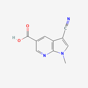 molecular formula C10H7N3O2 B1444579 3-cyano-1-methyl-1H-pyrrolo[2,3-b]pyridine-5-carboxylic acid CAS No. 1370587-26-0