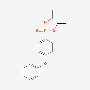 molecular formula C16H19O4P B14445806 Phosphonic acid, (4-phenoxyphenyl)-, diethyl ester CAS No. 77918-43-5