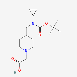molecular formula C16H28N2O4 B1444583 {4-[(tert-Butoxycarbonyl-cyclopropyl-amino)-methyl]-piperidin-1-yl}-acetic acid CAS No. 1353972-66-3