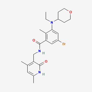 5-Bromo-N-((1,2-dihydro-4,6-dimethyl-2-oxo-3-pyridinyl)methyl)-3-(ethyl(tetrahydro-2H-pyran-4-yl)amino)-2-methylbenzamide