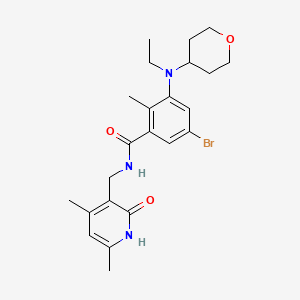 molecular formula C23H30BrN3O3 B1444585 5-bromo-N-((4,6-dimethyl-2-oxo-1,2-dihydropyridin-3-yl)methyl)-3-(ethyl(tetrahydro-2H-pyran-4-yl)amino)-2-methylbenzamide CAS No. 1403257-80-6