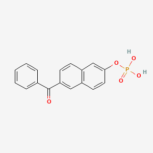 molecular formula C17H13O5P B14445879 Methanone, phenyl[6-(phosphonooxy)-2-naphthalenyl]- CAS No. 77368-41-3