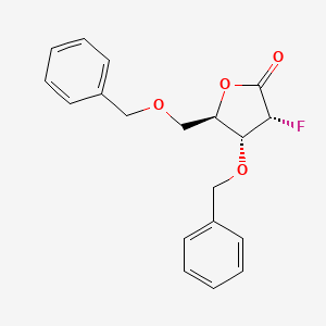 molecular formula C19H19FO4 B1444592 (3R,4R,5R)-4-Benzyloxy-5-(benzyloxymethyl)-3-fluoro-tetrahydrofuran-2-one CAS No. 1355049-97-6