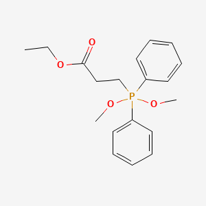 molecular formula C19H25O4P B14445924 Ethyl 3-[dimethoxy(diphenyl)-lambda~5~-phosphanyl]propanoate CAS No. 75417-00-4