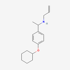 molecular formula C17H25NO B14445926 p-Cyclohexyloxy-alpha-phenylethylallylamine CAS No. 73927-58-9