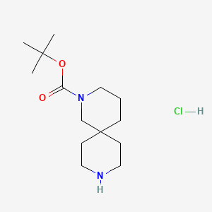 molecular formula C14H27ClN2O2 B1444595 Tert-butyl 2,9-diazaspiro[5.5]undecane-2-carboxylate hydrochloride CAS No. 1023301-88-3
