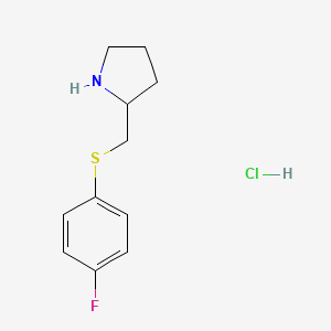 molecular formula C11H15ClFNS B1444596 2-(((4-氟苯基)硫代)甲基)吡咯烷盐酸盐 CAS No. 1353989-69-1