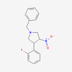 molecular formula C17H17FN2O2 B1444600 1-Benzyl-3-(2-fluorophenyl)-4-nitropyrrolidine CAS No. 1823827-49-1