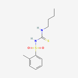 molecular formula C12H18N2O2S2 B14446026 Benzenesulfonamide, N-((butylamino)thioxomethyl)-2-methyl- CAS No. 76790-54-0