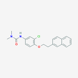 molecular formula C21H21ClN2O2 B14446083 N'-{3-Chloro-4-[2-(naphthalen-2-yl)ethoxy]phenyl}-N,N-dimethylurea CAS No. 75803-16-6