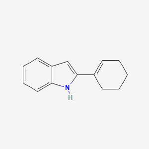 molecular formula C14H15N B14446176 1H-Indole, 2-(1-cyclohexen-1-yl)- CAS No. 78329-40-5
