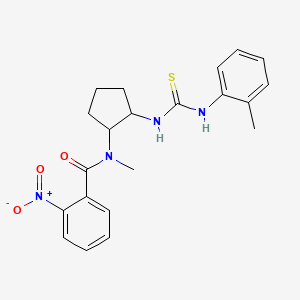 molecular formula C21H24N4O3S B14446192 N-Methyl-N-(2-((((2-methylphenyl)amino)thioxomethyl)amino)cyclopentyl)-2-nitrobenzamide CAS No. 77051-81-1