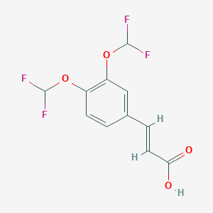 molecular formula C11H8F4O4 B1444623 2-Propenoic acid, 3-[3,4-bis(difluoromethoxy)phenyl]-, (2E)- CAS No. 1164145-18-9