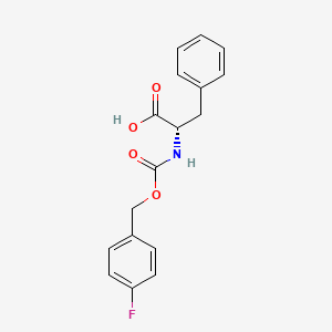 molecular formula C17H16FNO4 B14446268 N-{[(4-Fluorophenyl)methoxy]carbonyl}-L-phenylalanine CAS No. 75466-70-5