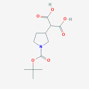 molecular formula C12H19NO6 B1444627 (R)-2-(1-(tert-butoxycarbonyl)pyrrolidin-3-yl)malonic acid CAS No. 1228312-13-7