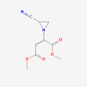 molecular formula C9H10N2O4 B14446285 Dimethyl 2-(2-cyanoaziridin-1-yl)but-2-enedioate CAS No. 75984-89-3