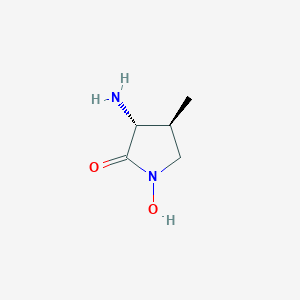 molecular formula C5H10N2O2 B144463 (3R,4S)-3-Amino-1-hydroxy-4-methylpyrrolidin-2-one CAS No. 132619-44-4