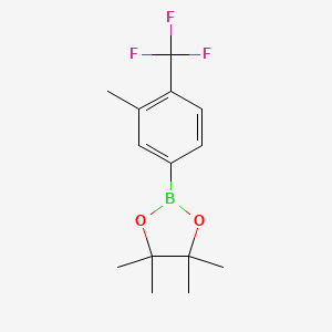 molecular formula C14H18BF3O2 B1444632 4,4,5,5-Tetramethyl-2-(3-methyl-4-(trifluoromethyl)phenyl)-1,3,2-dioxaborolane CAS No. 1126479-89-7