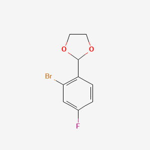 molecular formula C9H8BrFO2 B1444645 2-(2-溴-4-氟苯基)-1,3-二噁烷 CAS No. 773097-04-4