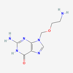 molecular formula C8H12N6O2 B14446480 9-((2-Aminoethoxy)methyl)guanine CAS No. 79353-04-1