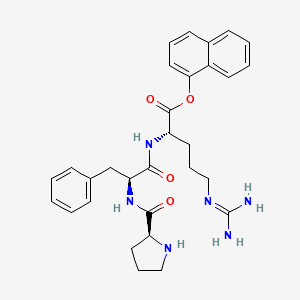 molecular formula C30H36N6O4 B14446507 Prolyl-phenylalanyl-arginine naphthylester CAS No. 73142-64-0