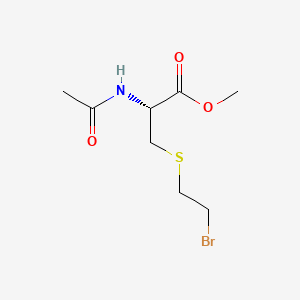 molecular formula C8H14BrNO3S B14446519 Methyl N-acetyl-S-(2-bromoethyl)-L-cysteinate CAS No. 77109-49-0