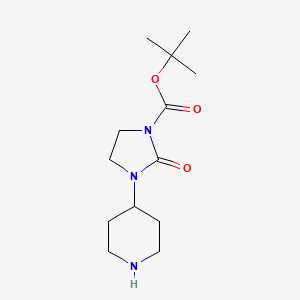 molecular formula C13H23N3O3 B1444656 Tert-butyl 2-oxo-3-(piperidin-4-yl)imidazolidine-1-carboxylate CAS No. 1312117-91-1