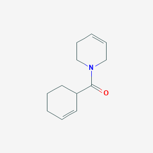 molecular formula C12H17NO B14446621 Piperidine, 1-(3-cyclohexen-1-ylcarbonyl)-1,2,3,6-tetrahydro- CAS No. 77251-46-8