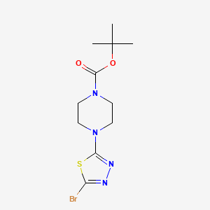 molecular formula C11H17BrN4O2S B1444664 叔丁基 4-(5-溴-1,3,4-噻二唑-2-基)哌嗪-1-羧酸酯 CAS No. 1352925-43-9