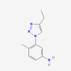 molecular formula C11H14N4 B1444666 3-(4-ethyl-1H-1,2,3-triazol-1-yl)-4-methylaniline CAS No. 1353878-18-8