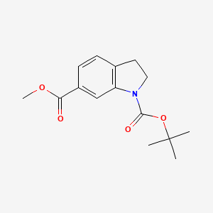 molecular formula C15H19NO4 B1444669 1-tert-butyl 6-methyl 2,3-dihydro-1H-indole-1,6-dicarboxylate CAS No. 928771-49-7