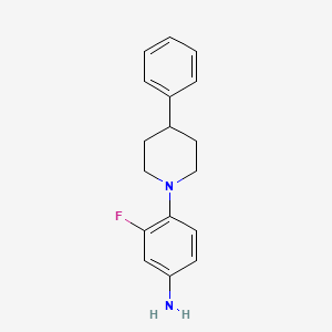 molecular formula C17H19FN2 B1444671 3-Fluoro-4-(4-phenylpiperidin-1-yl)aniline CAS No. 1292836-47-5