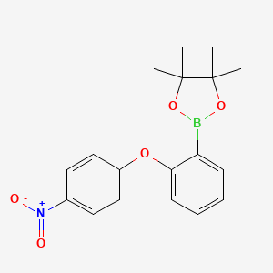 molecular formula C18H20BNO5 B1444679 1,3,2-Dioxaborolane, 4,4,5,5-tetramethyl-2-[2-(4-nitrophenoxy)phenyl]- CAS No. 870221-30-0