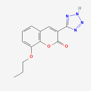 molecular formula C13H12N4O3 B14446868 2H-1-Benzopyran-2-one, 8-propoxy-3-(1H-tetrazol-5-yl)- CAS No. 76239-27-5